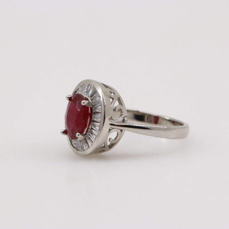 Anillo de Rubí y Zirconia cúbica - Anillos