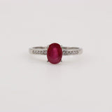 Anillo de Rubí y Zirconia cúbica - Anillos