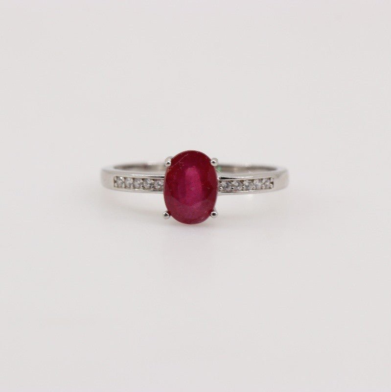 Anillo de Rubí y Zirconia cúbica - Anillos