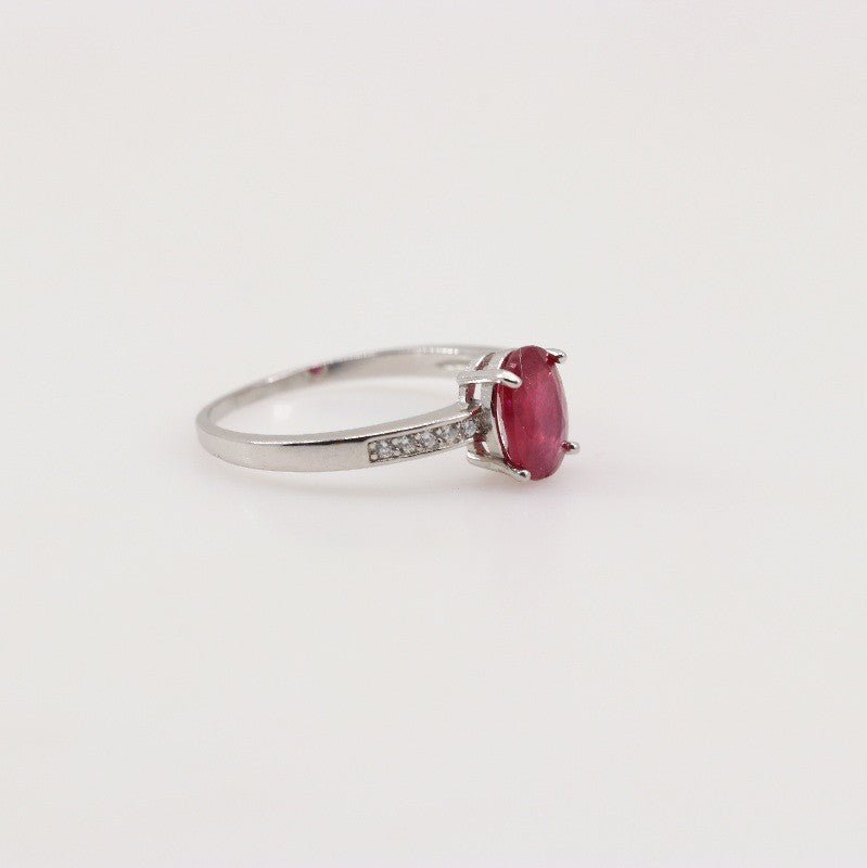 Anillo de Rubí y Zirconia cúbica - Anillos
