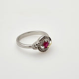 Anillo de Rubí y Zirconia cúbica - Anillos