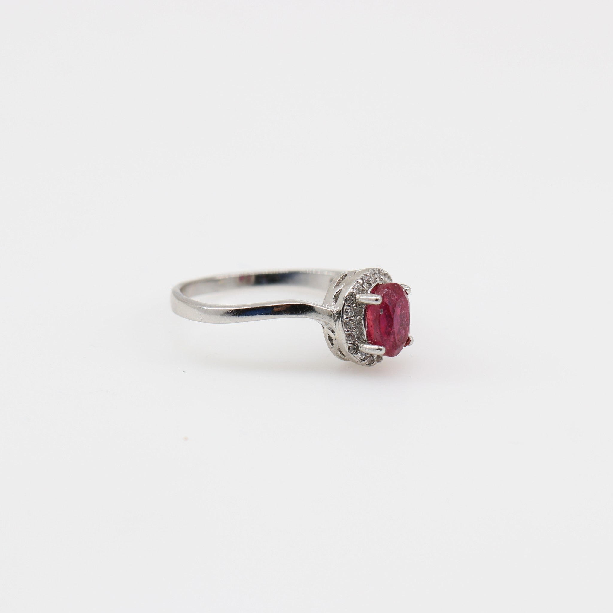 Anillo de Rubí y Zirconia cúbica - Anillos