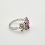 Anillo de Rubí y Zirconia cúbica - Anillos