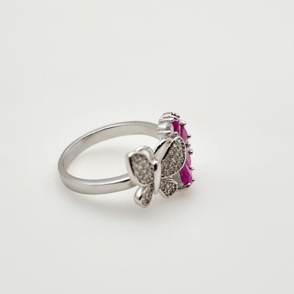 Anillo de Rubí y Zirconia cúbica - Anillos