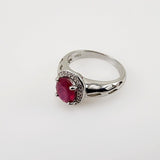 Anillo de Rubí y Zirconia cúbica - Anillos
