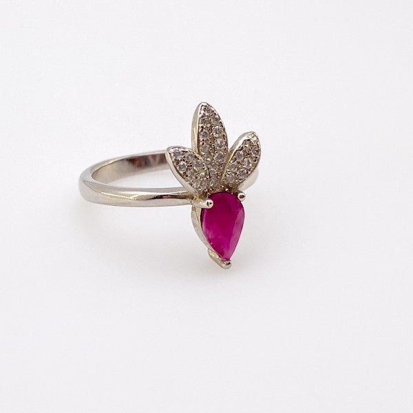 Anillo de Rubí y Zirconia cúbica - Anillos