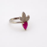 Anillo de Rubí y Zirconia cúbica - Anillos