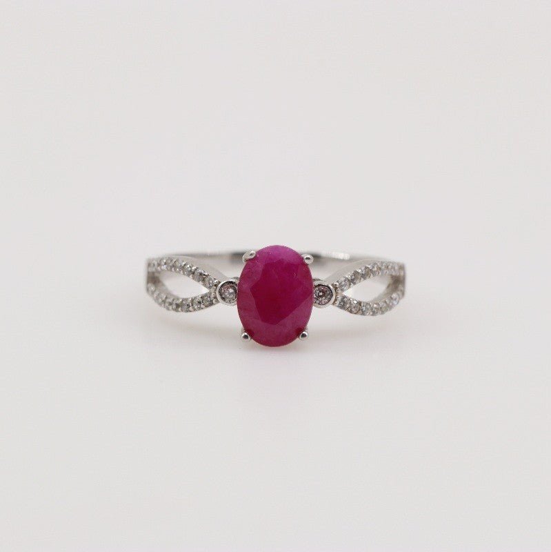 Anillo de Rubí y Zirconia cúbica - Anillos