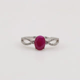 Anillo de Rubí y Zirconia cúbica - Anillos