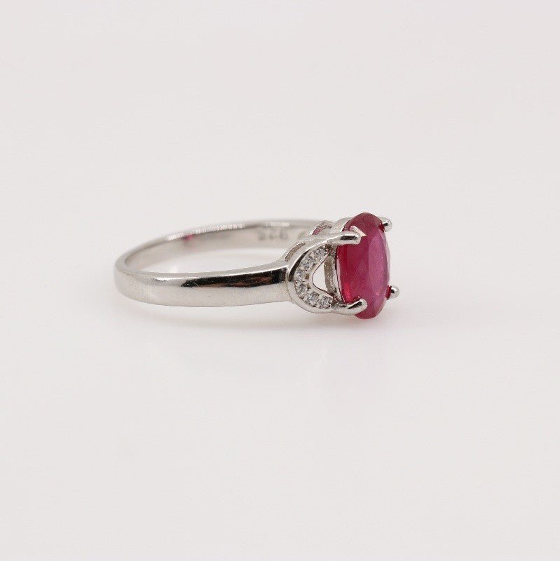 Anillo de Rubí y Zirconia cúbica - Anillos