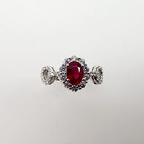 Anillo de Rubí y Zirconia cúbica - Anillos