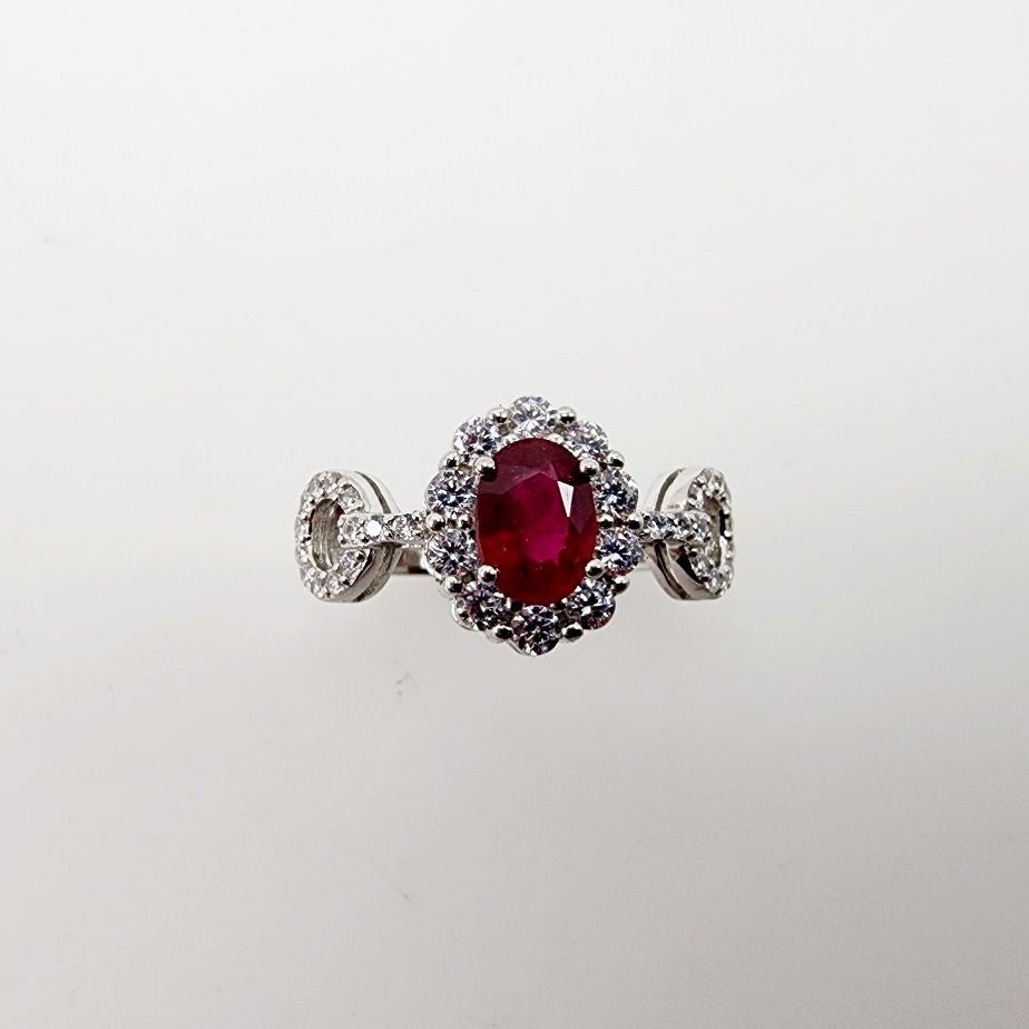Anillo de Rubí y Zirconia cúbica - Anillos