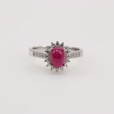 Anillo de Rubí y Zirconia cúbica - Anillos