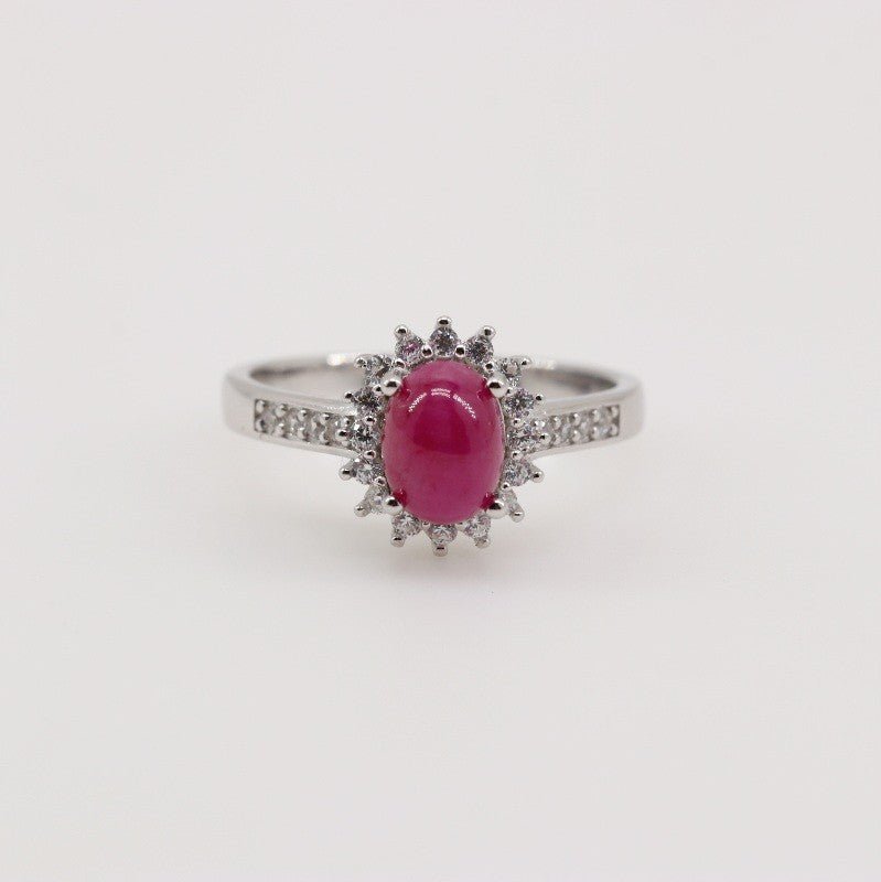 Anillo de Rubí y Zirconia cúbica - Anillos