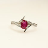 Anillo de Rubí y Zirconia cúbica - Anillos