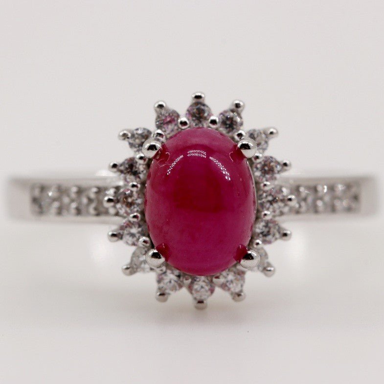 Anillo de Rubí y Zirconia cúbica - Anillos