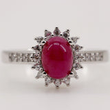 Anillo de Rubí y Zirconia cúbica - Anillos