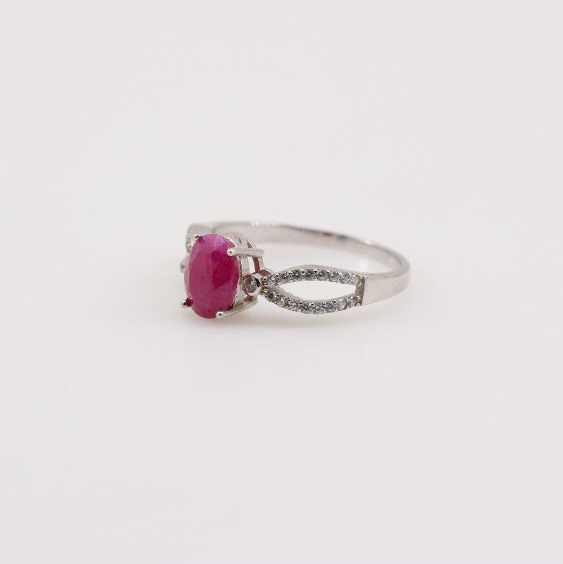 Anillo de Rubí y Zirconia cúbica - Anillos