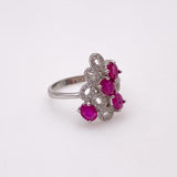Anillo de Rubí y Zirconia Cúbica - Anillos