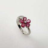 Anillo de Rubí y Zirconia cúbica - Anillos