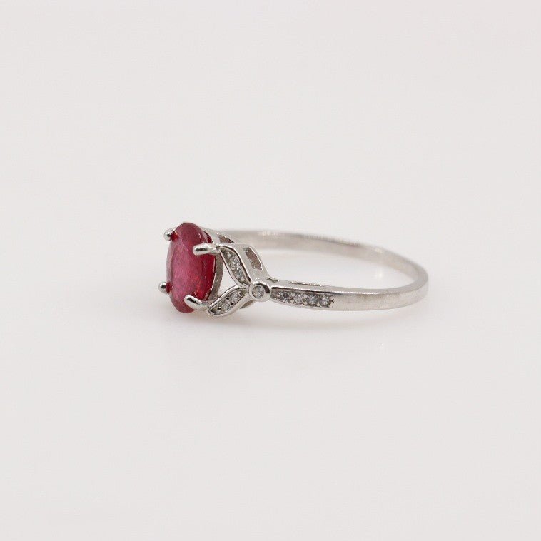 Anillo de Rubí y Zirconia cúbica - Anillos