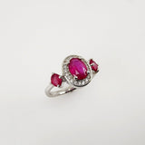 Anillo de Rubí y Zirconia cúbica - Anillos