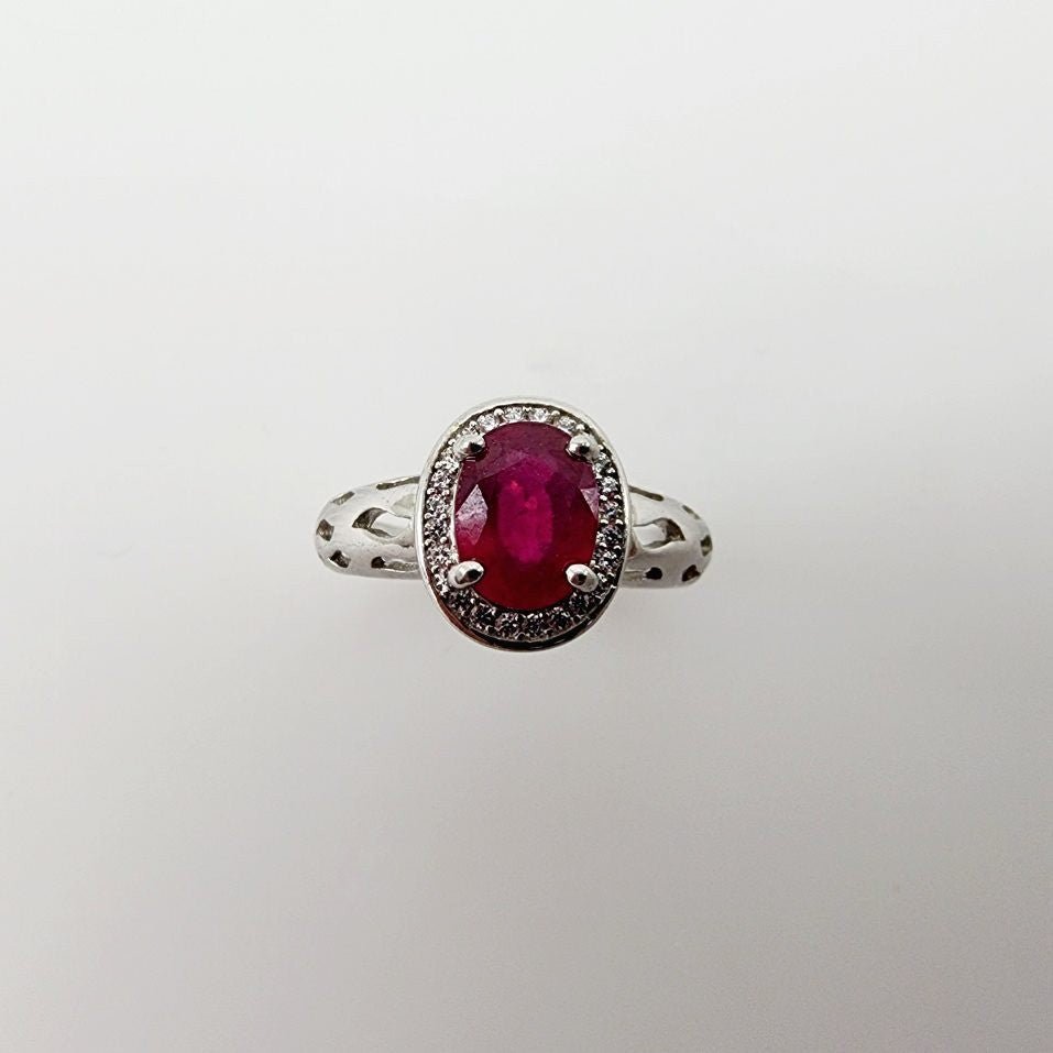 Anillo de Rubí y Zirconia cúbica - Anillos