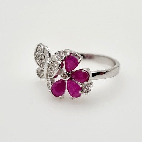 Anillo de Rubí y Zirconia cúbica - Anillos