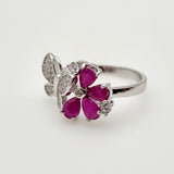 Anillo de Rubí y Zirconia cúbica - Anillos