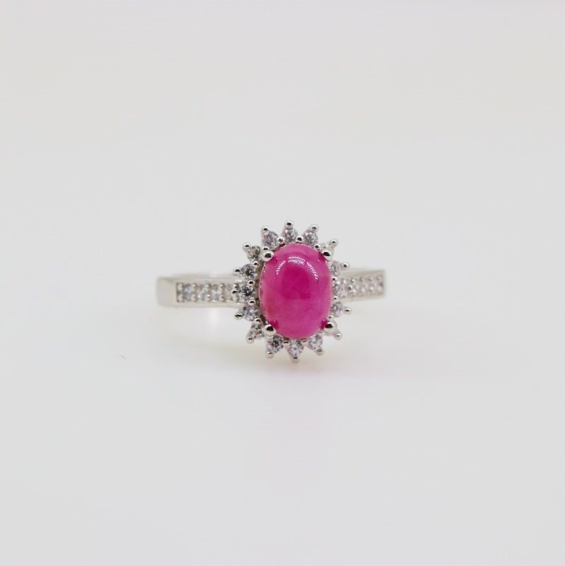 Anillo de Rubí y Zirconia cúbica - Anillos