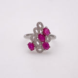 Anillo de Rubí y Zirconia Cúbica - Anillos