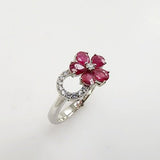 Anillo de Rubí y Zirconia cúbica - Anillos