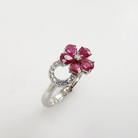 Anillo de Rubí y Zirconia cúbica - Anillos