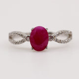 Anillo de Rubí y Zirconia cúbica - Anillos