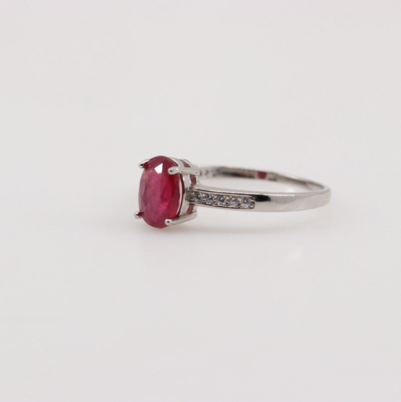 Anillo de Rubí y Zirconia cúbica - Anillos