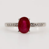 Anillo de Rubí y Zirconia cúbica - Anillos