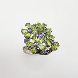 Anillo de Tanzanita, Peridoto y zafiro amarillo - Anillos