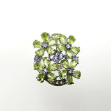 Anillo de Tanzanita, Peridoto y zafiro amarillo - Anillos