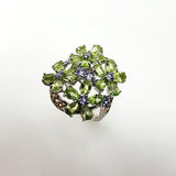 Anillo de Tanzanita, Peridoto y zafiro amarillo - Anillos