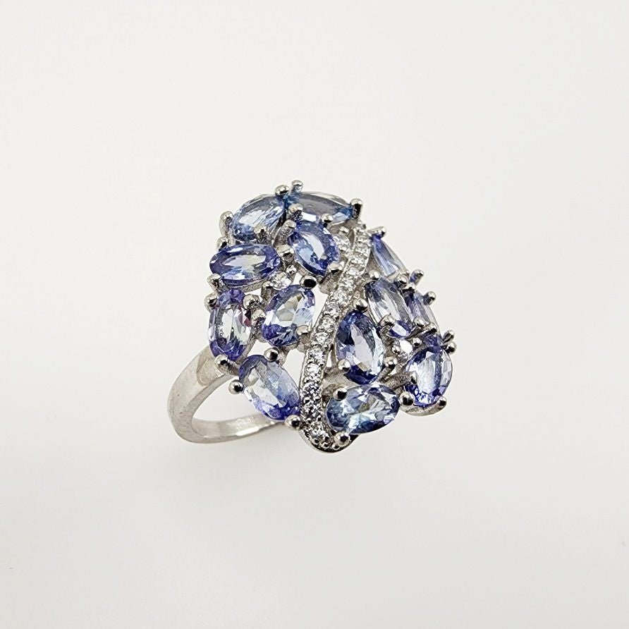 Anillo de Tanzanita y cubic zirconia - Anillos