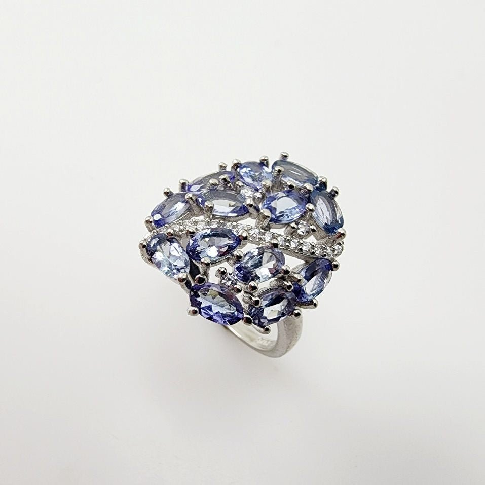 Anillo de Tanzanita y cubic zirconia - Anillos
