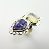 Anillo de Tanzanita y Ópalo Welo - Anillos