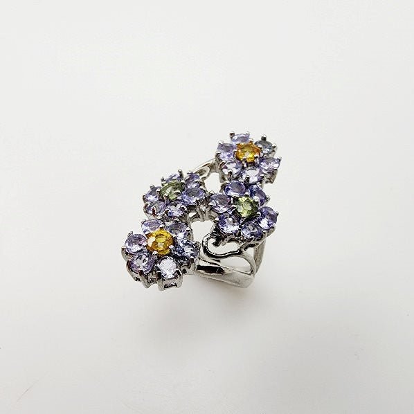 Anillo de Tanzanita y zafiro - 