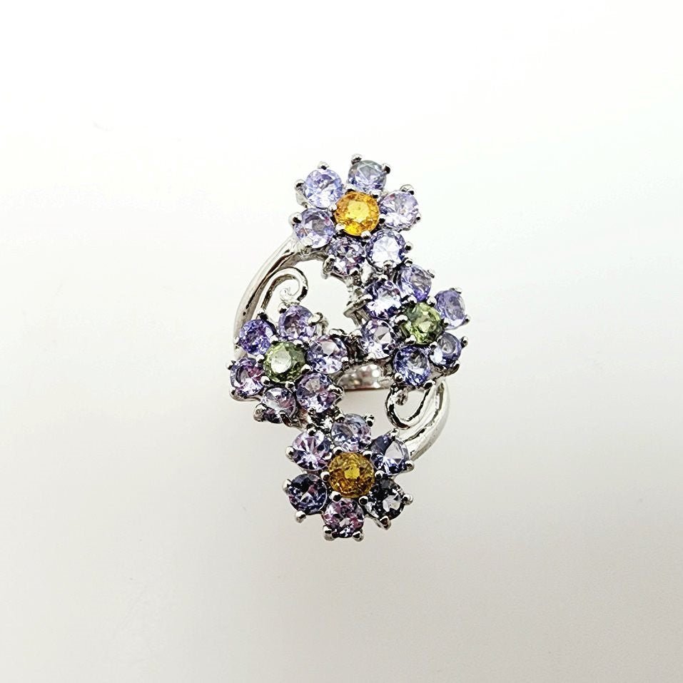 Anillo de Tanzanita y zafiro - 