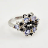 Anillo de Tanzanita, Zafiro Azul y Citrino - Anillos