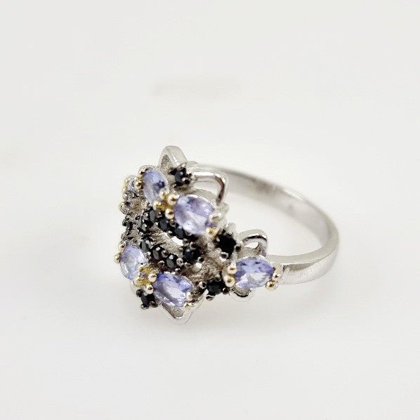 Anillo de Tanzanita, Zafiro Azul y Citrino - Anillos