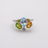 Anillo de Topacio azul, Citrino y Peridoto - Anillos