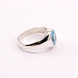 Anillo de Topacio Azul elaborado en plata 950 - Anillos