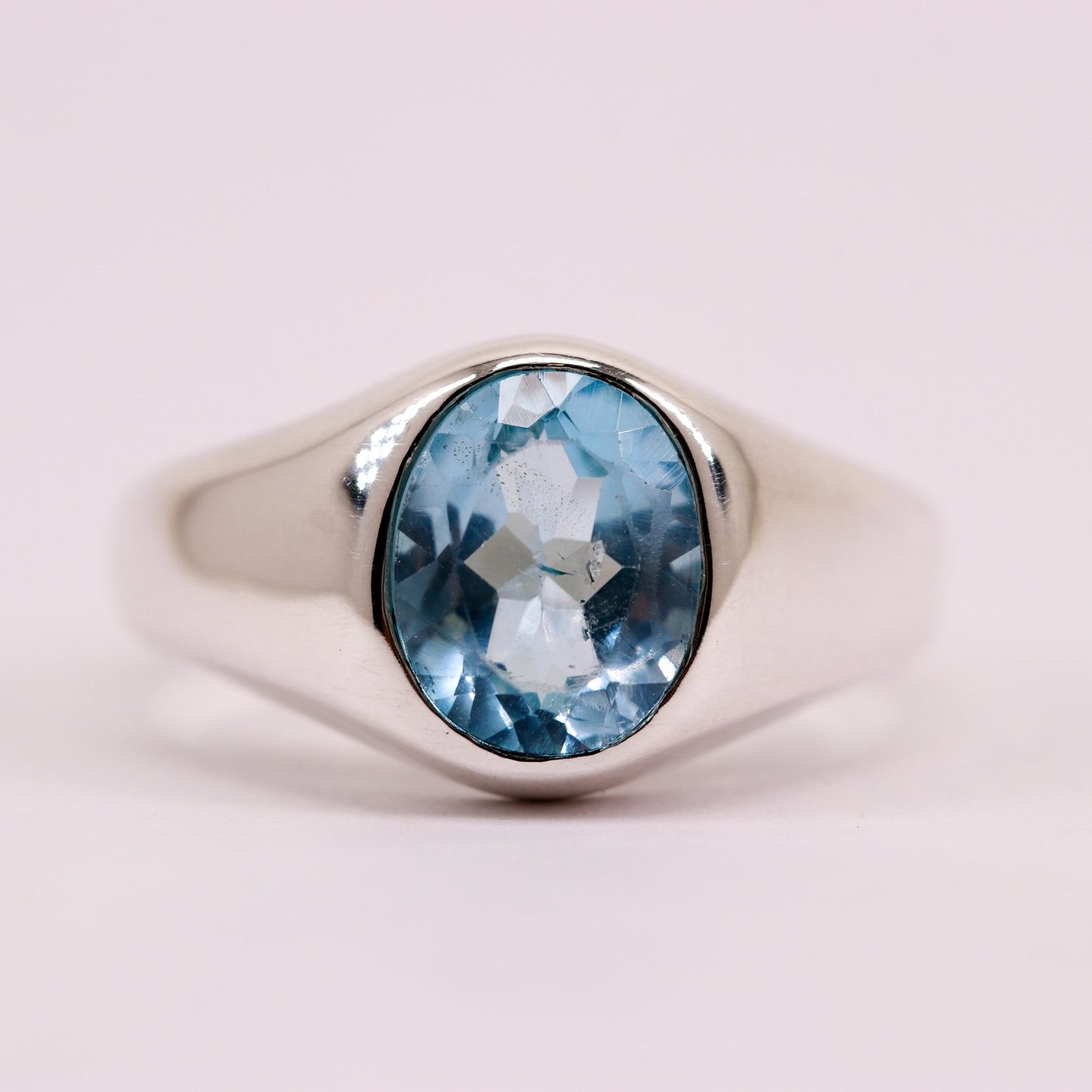 Anillo de Topacio Azul elaborado en plata 950 - Anillos