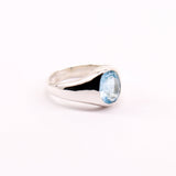 Anillo de Topacio Azul elaborado en plata 950 - Anillos